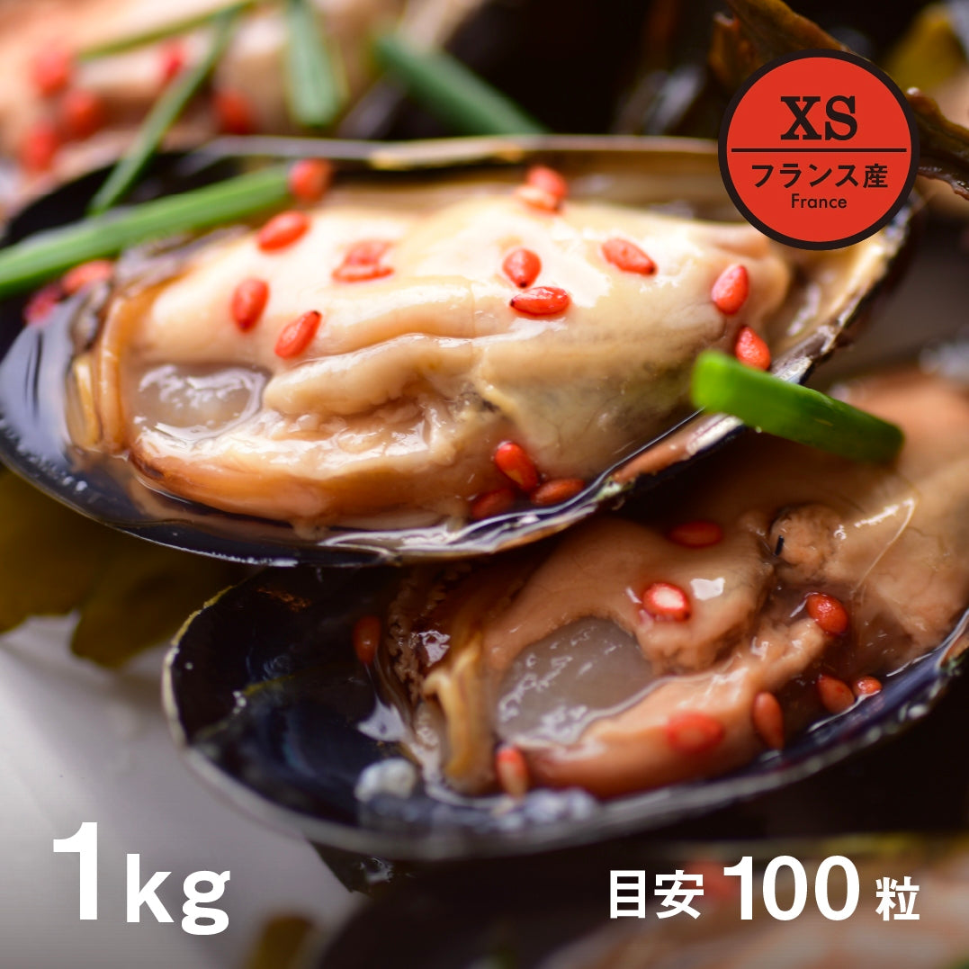 【5108セレクト 活ムール貝 フランス モンサンミッシェル産 XSサイズ 1kg (貝数入100粒程度)】